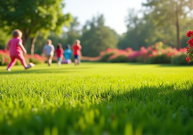 国立市の子供が遊べる芝生の庭