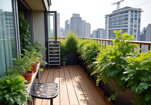 目黒のマンションの小さなバルコニーガーデン