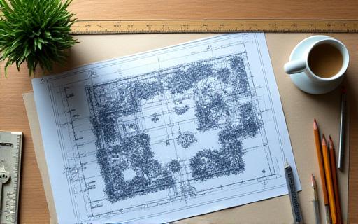 庭園デザインのスケッチ